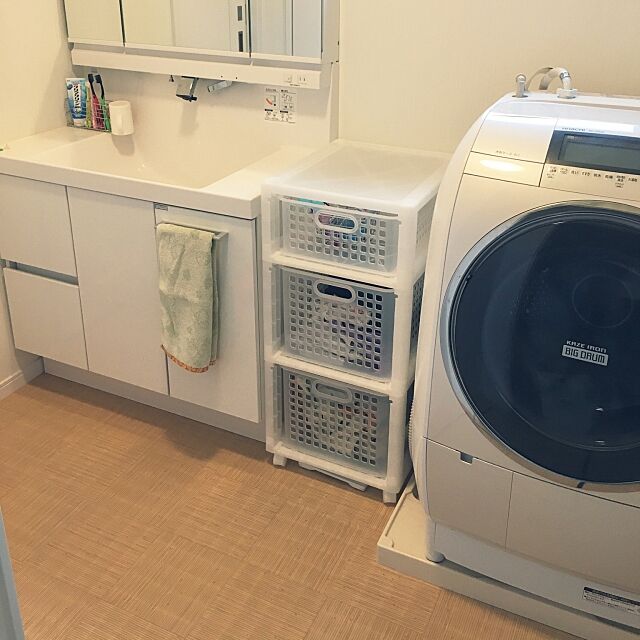 Bathroom,洗面所収納,スタックコンテナ,シンプルが好き,カインズ Yukoの部屋