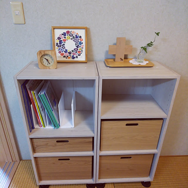 My Shelf,ニトリ,小学校入学準備,Nクリックボックスのキャスター,Nクリックボックス,ボックス収納,アイビー水挿し,ダーラナホース,バーズワーズシルクスクリーン,キャスター付き収納,ニトリのバスケット pipiの部屋