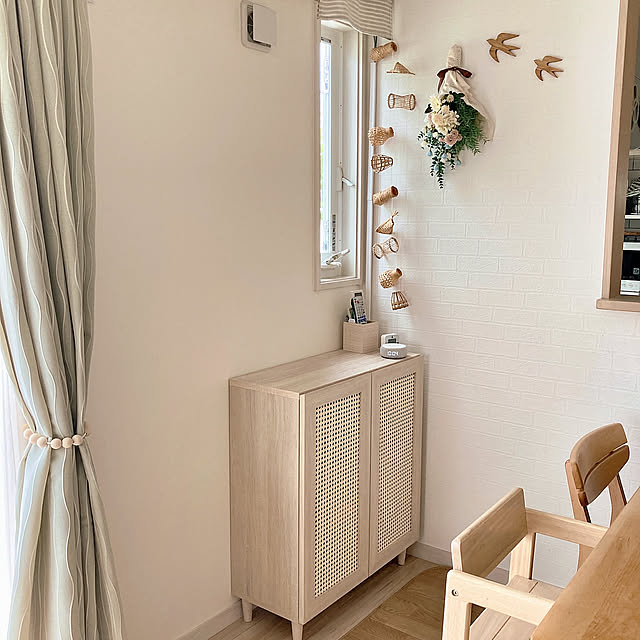 Overview,キャビネット,ナチュラルインテリア,プチプラインテリア,RoomClip運営チームの皆様に感謝♡,ラタン家具,モニター投稿,モニター当選ありがとうございます♡,木と白が好き♡,韓国インテリアが気になる,セサミ家具インテリア,複数枚投稿です♪,ナチュラルカラー,R下がり壁 hi_naの部屋