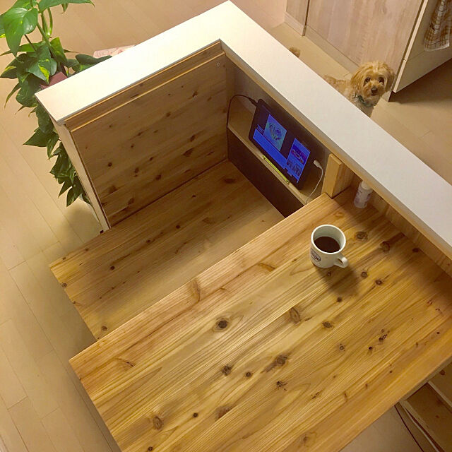 DIY,カフェ風,観葉植物,ナチュラル,北欧,My Desk 12moco23の部屋