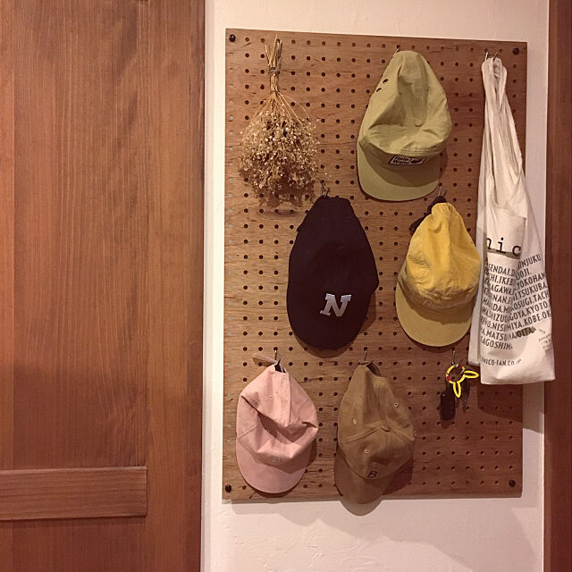 帽子フック,有効ボード,DIY,DIY女子,DIY初心者,有効ボードDIY,On Walls monの部屋