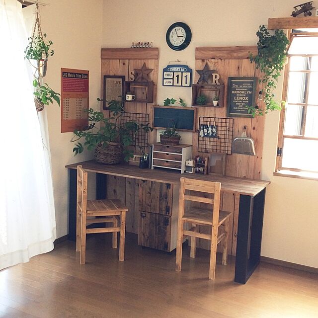 My Desk,椅子作った❤︎,窓枠DIY,机DIY kurokawankoの部屋