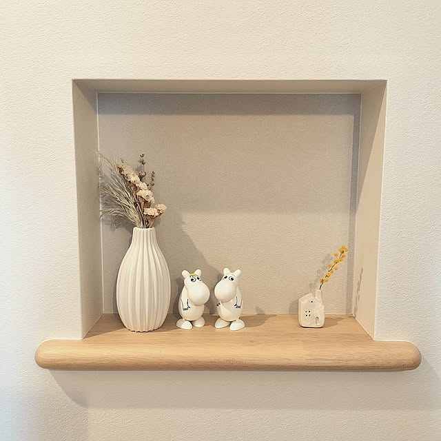 Entrance,一輪挿し,ナチュラル,北欧,ドライフラワー,ミモザ,玄関ニッチ,ドライフラワーのある暮らし,玄関ニッチディスプレイ,LIXILドア,LIXIL ariの部屋