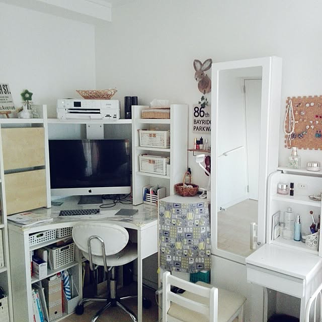 Bedroom,団地,こどもと暮らす。,IKEA,ニトリ,パソコンデスク周り yukkieの部屋