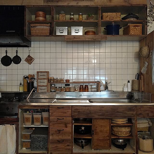 Kitchen,賃貸DIY,インスタ→chii_ne,賃貸でも楽しく♪,原状回復DIY,足場板,コンテスト参加中 noroの部屋