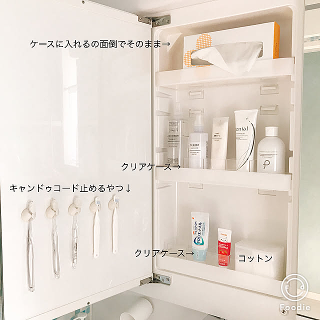 Bathroom,歯磨き収納,扉の中,化粧台,洗面所 収納,収納,100均,子供と暮らす。,脱衣所,収納ケース Hukuiの部屋