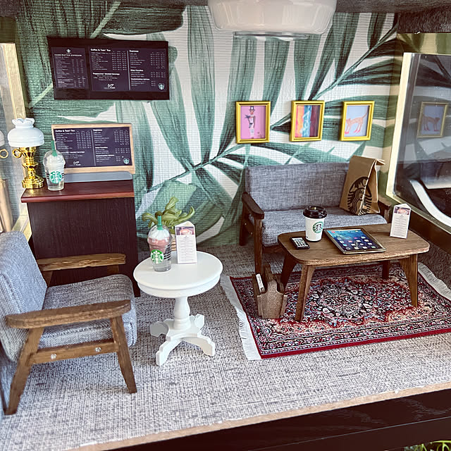 DIY,ミニチュア,セリア,ドールハウス,ジオラマ,My Shelf kamuの部屋