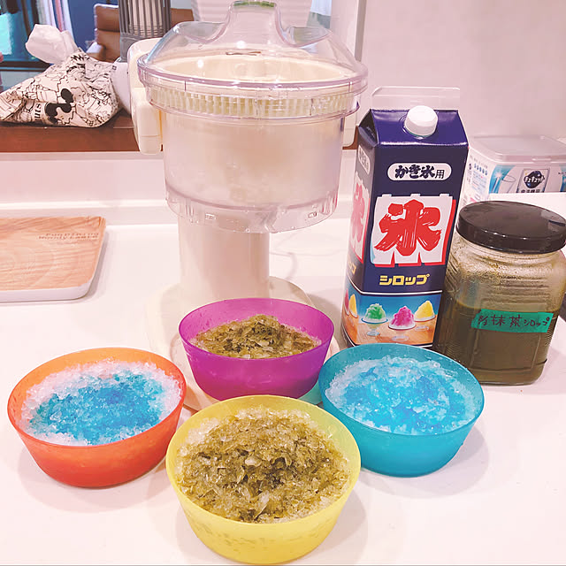 かき氷機買いました,かき氷のシロップ,手作りシロップ,かき氷はじめました,かき氷機,いつもいいねありがとうございます♡,Kitchen chacoの部屋