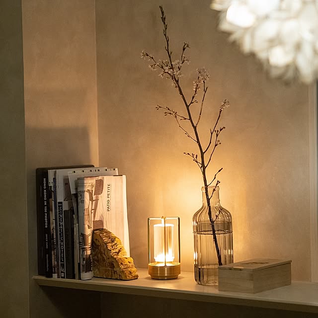 My Shelf,春の模様替え,ジャパンディ,japandi,Ambientec TURN+,TURN+,ambienTec,木化石,珪化木,ブックエンド,間接照明のある暮らし,間接照明,枝もの,枝ものディスプレイ,枝物のある暮らし,桜,桜の枝 tomoruriの部屋