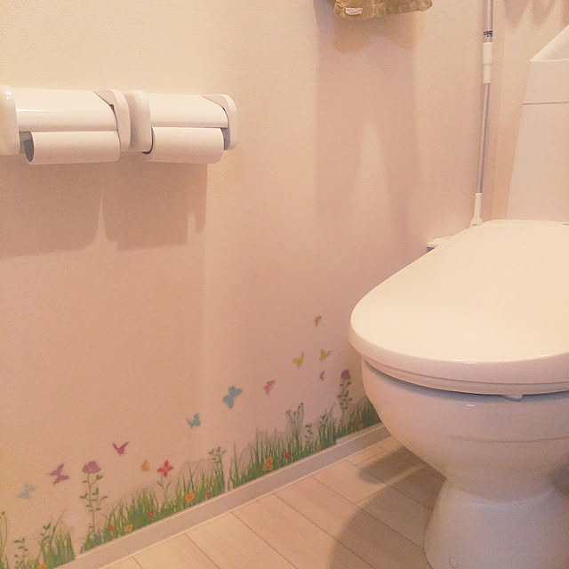 トイレのインテリア,整理収納アドバイザー,見てくださってありがとうございます,いいね&フォローありがとうございます☆,2LDK,ご縁に感謝です,無言いいね＆フォローすみません>_<,ルームクリップに感謝,賃貸ハイツ,シングルマザー,子育て奮闘中,子供のいる暮らし,セリア,ハイツ,賃貸インテリア,ウォールステッカー Myuuの部屋