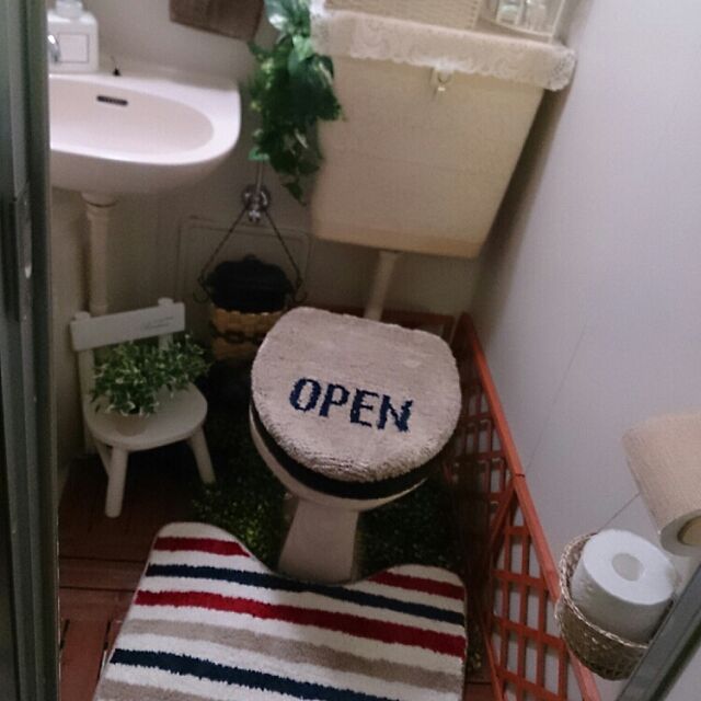 Bathroom,一人暮らし,ユニットバス,ニトリのトイレカバー tatataの部屋