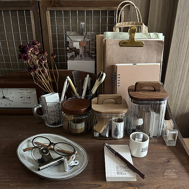 My Desk,無印良品,キャニスター,文房具収納 moana_no_ieの部屋