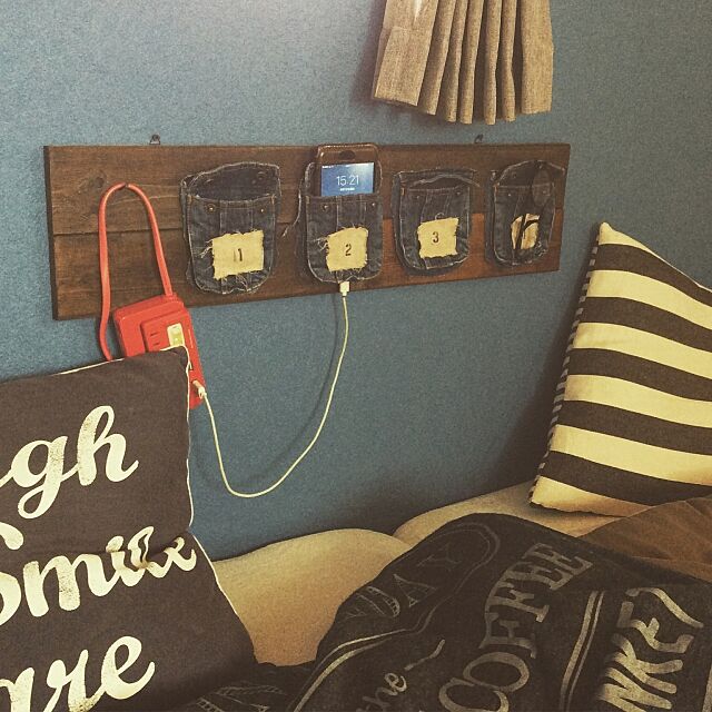 Bedroom,DIY,端材,リメイク,息子のデニムのポケット shikaricoの部屋