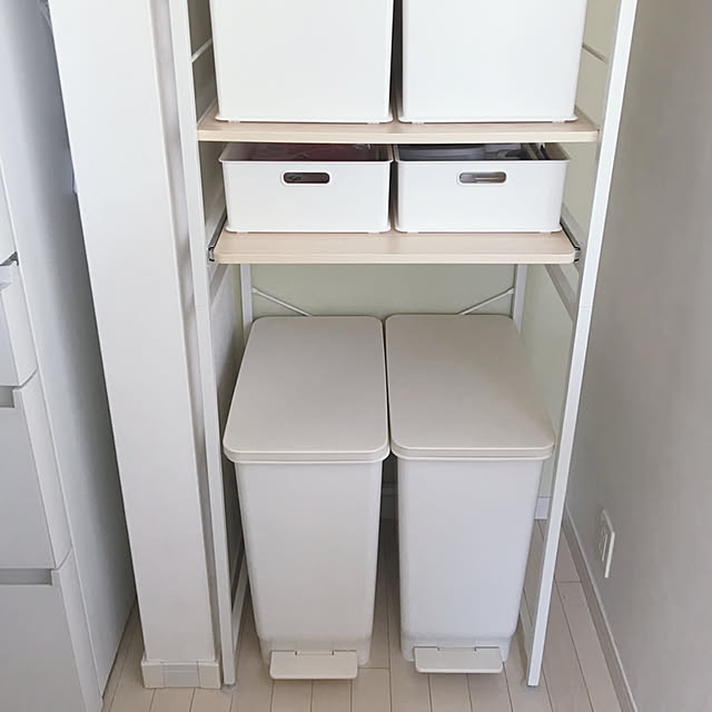 キッチンのゴミ箱,シンデレラフィット,ニトリ,ごみ箱,ホワイトインテリア,Kitchen,ラック,Nインボックス Coaの部屋