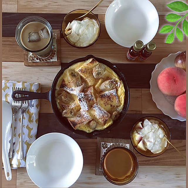 ニトリのお皿,スキレットでパンプティング,遅い朝食,ニトリスキレット,2019.9.16,いいね！ありがとうございます♪,見て頂き感謝です♪,コメントお気遣いなく(⁎ᴗ͈ˬᴗ͈⁎),いつもありがとうございますʕ•ᴥ•ʔ,My Desk,パンプティング,パンプディング mintteaの部屋