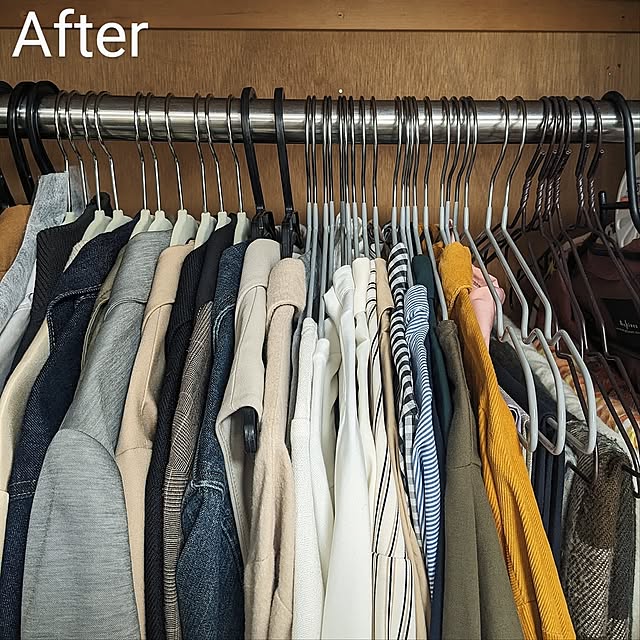 My Shelf,クローゼット,クローゼットの中,収納,ハンガー,針金ハンガー,すべりにくいハンガー,無印良品,無印良品のある暮らし 727acchanの部屋