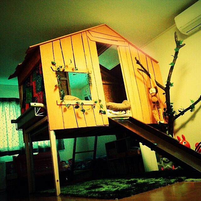 Bedroom,子供部屋,DIY,ツリーハウス風,パイプベッド MAAAの部屋