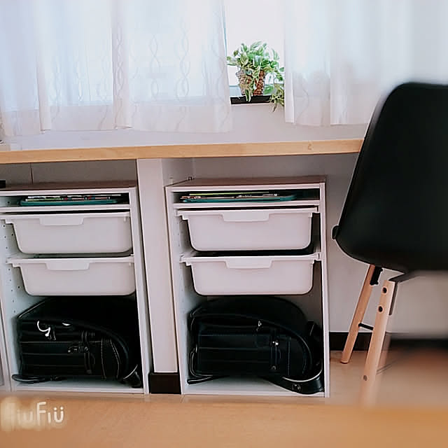 子ども部屋収納,ニトリ大好き❤︎,やっぱりニトリ♪,カスタマイズ,カラボ収納,ランドセル収納,学校用品収納場所,教科書は引き出しに,ニトリ雑貨,子供も片付けやすく,自らお片付け,My Desk aho51の部屋