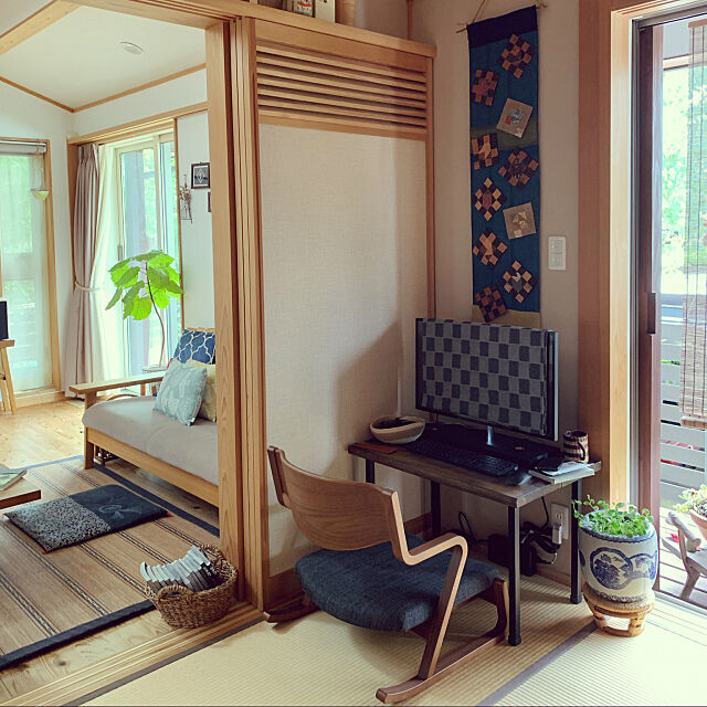 古布　パッチワーク,リメイク家具,座椅子,眺め,My Desk hachi-mi-.の部屋