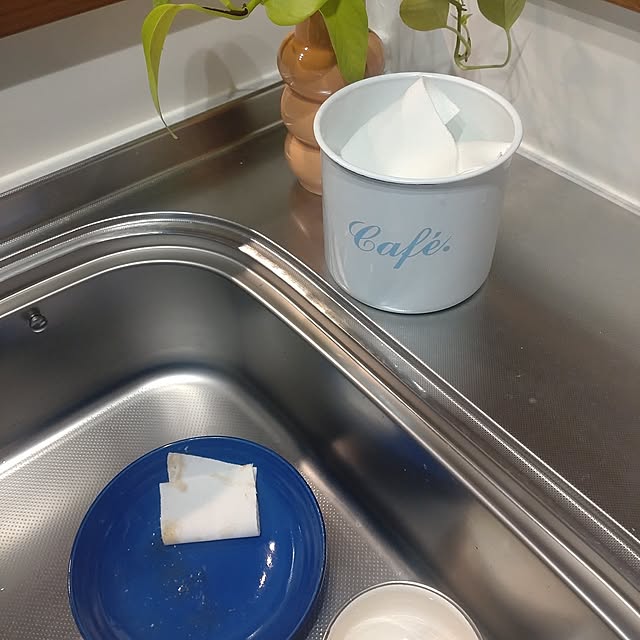 Kitchen,節約,観葉植物,暮らしを楽しむ,心地よい暮らし,楽しく暮らす,すっきり暮らす,清潔感,キッチン周り,シンク周り,古布,古布を使って,油汚れ,油汚れに,油汚れ掃除,お皿汚れに,ひと手間 tan5の部屋