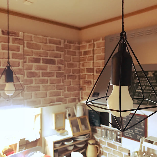 Kitchen,カフェ風インテリア,ペンダントライト,プチプラインテリア,ほぼ100均,ダイソー,〇〇風,セリア,100均 canmilmamaの部屋