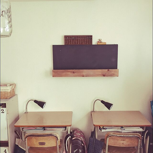 My Desk,黒板DIY,学校の机と椅子,IKEA,DIY,アンティーク maiikkooの部屋
