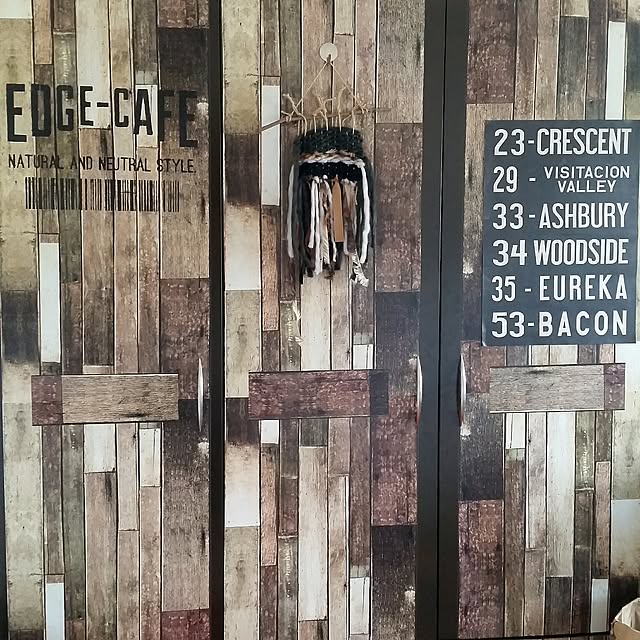 セリア,自己満足,男前も可愛いも好き,RC山口♡,リメイクシート,EDGE-CAFE,ニュートラル系,ステンシル,マンション暮らし,子ども部屋,手作りウィービング,ウィービング yuriyanaの部屋