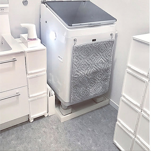 ニトリ,プラズマクラスター,洗濯機,ランドリールーム,脱衣所,洗面所,バスマット収納,吊るすの大好き,吊るす収納,バスマット,Bathroom saahannの部屋