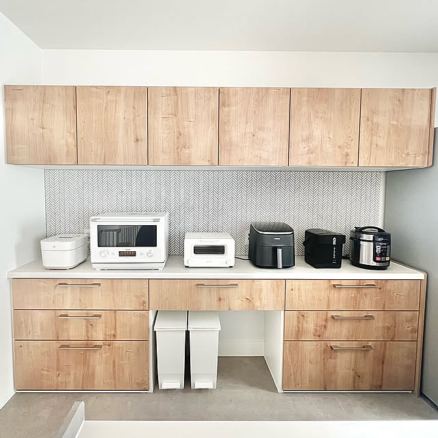 Kitchen,ごみ箱,ゴミ箱,家電,LIXIL,キッチンカウンター,キッチンカウンターの棚,ナチュラル emiliの部屋