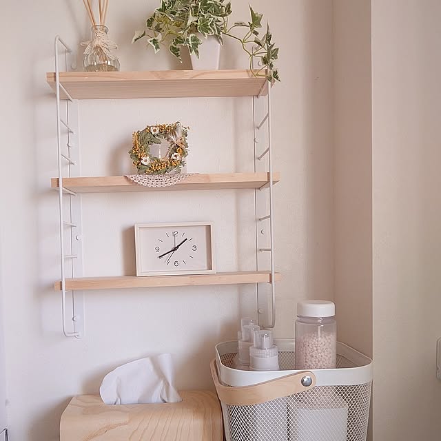 My Shelf,ナチュラルが好き♡,フェイクグリーン,セリア,雑貨,北欧,ニトリ,IKEA,リーサトルプ,LABRICO,LABRICO ウォールシェルフ,ウォールシェルフ kana0728の部屋