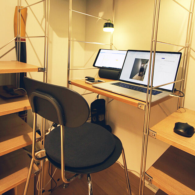 ワークデスク,在宅勤務,Muji,MUJIユニットシェルフ,リモートワーク,My Desk tomi_designの部屋