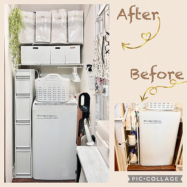 Bathroom,収納ストッカー,無印良品,洗剤収納,洗濯機まわり,洗濯機まわりの収納,一人暮らし,ひとり暮らし,フロアワイパー置き場 GowBooの部屋