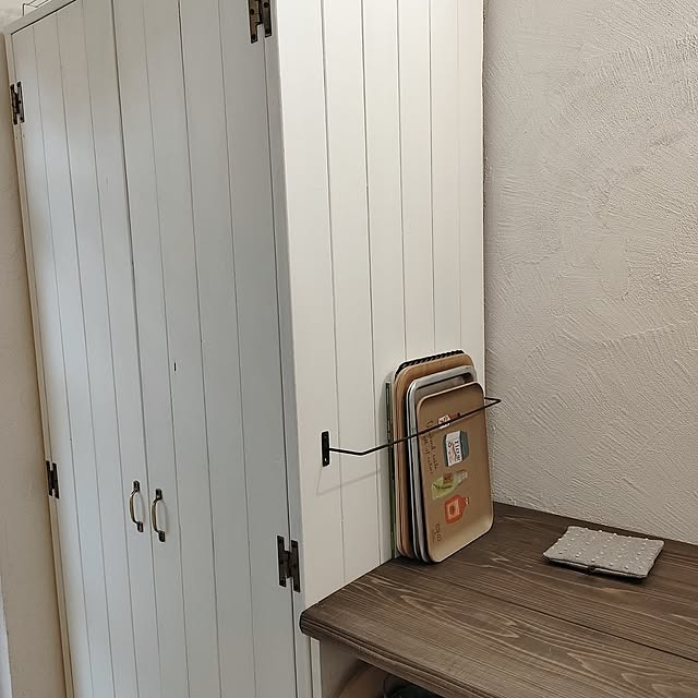 Kitchen,セルフリノベーション,キッチンボードDIY,セルフリフォーム中,セルフリフォーム,リフォーム中,キッチンボード リメイク,セリア,スタジオクリップ,S字フック,落下防止S字フック olivierの部屋