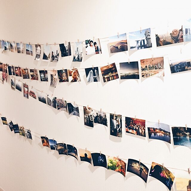 On Walls,旅行,思い出,壁,写真,麻ひも,雑貨,100均 nosumaruの部屋