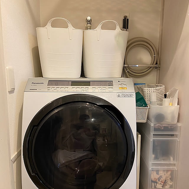 タオル収納,洗濯機まわりの収納,Bathroom,Panasonic洗濯機 rakkoの部屋