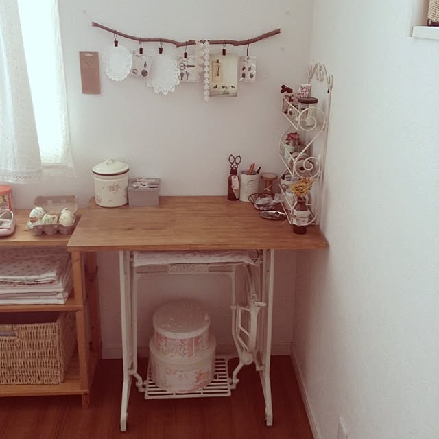 My Desk,DIY,ミシン脚,パソコンデスク chocolateの部屋