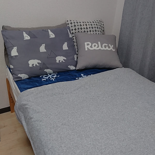 Bedroom,ひんやりグッズ,一人暮らし,ニトリ,グレー好き♡ zumiの部屋