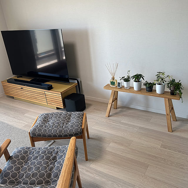 観葉植物,無印良品,BOSE,KLIPPAN,マルニ60,パペリナ,デュフューザー,サンタマリアノヴェッラ,Panasonic,PlayStation5,Lounge,ミナペルホネン Rieの部屋