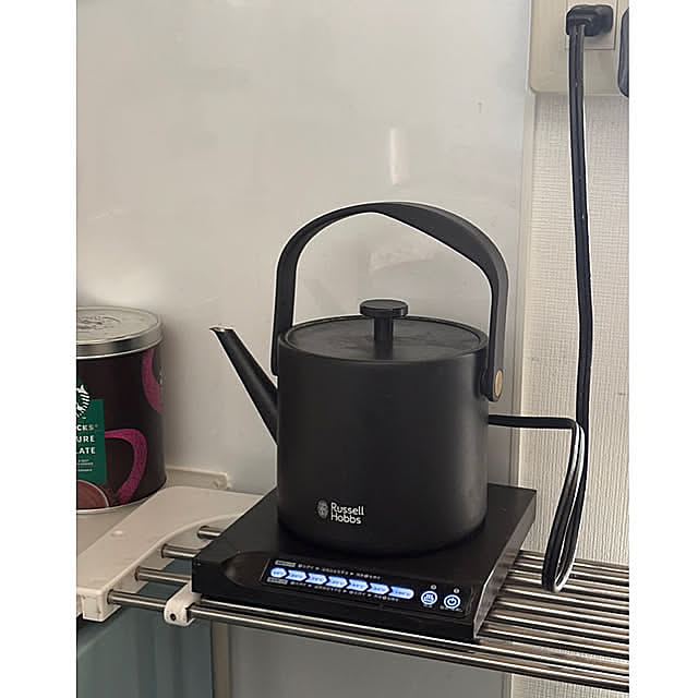 My Shelf,湯沸が習慣,一日中お世話になっています,すぐ沸く電気ポット,コーヒー2杯分,Russell Hobbs,ラッセルホブス カフェケトル,ケトル syutmmの部屋