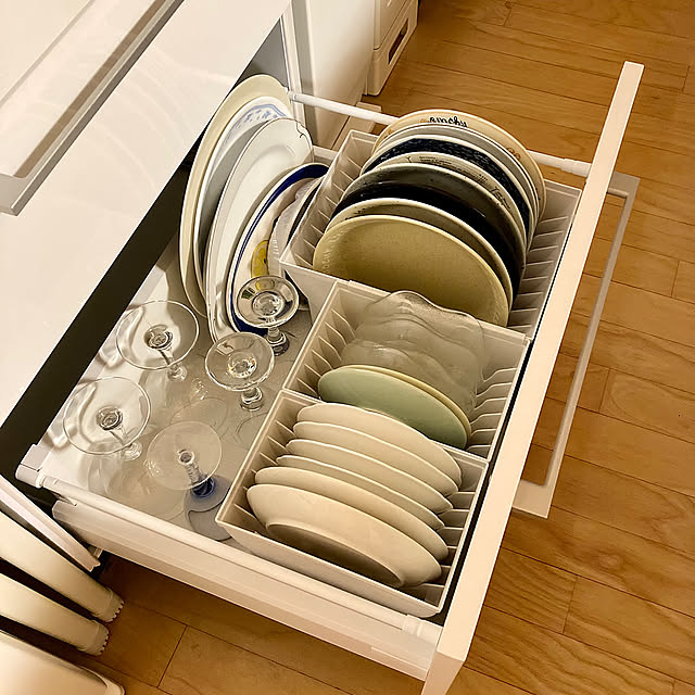 Kitchen,トトノディッシュスタンド,引き出し収納,ナチュラル,ホワイトインテリア,カップボード,ホワイトキッチン,カップボード収納 mimotoの部屋