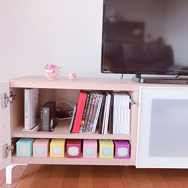 My Shelf,日替わり,アロマキャンドル,プリザーブドフラワー,TVボード,BESTA,マンション暮らし,ふたり暮らし,分譲賃貸,3LDK,IKEA puriの部屋
