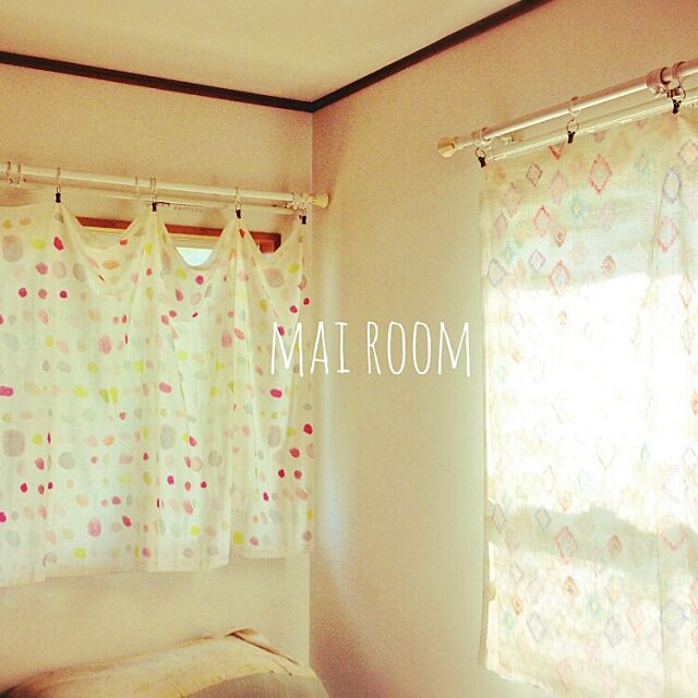 Bedroom,ナチュラル,まいルーム,カーテン,naniIRO mai-roomの部屋