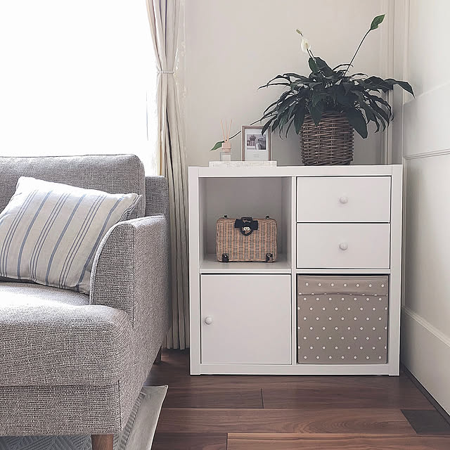 ベージュ,観葉植物,カラーボックス,ホワイトインテリア,ホワイト,赤ちゃんのいる暮らし,IKEA,Overview chibimuの部屋