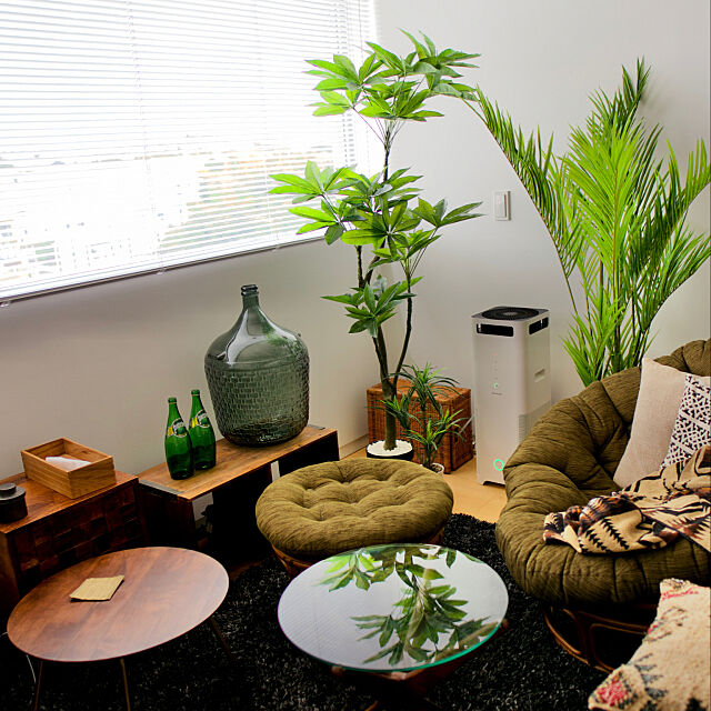 一人暮らし,1R,観葉植物,ニトリ,フェイクグリーン,Bedroom s_moの部屋