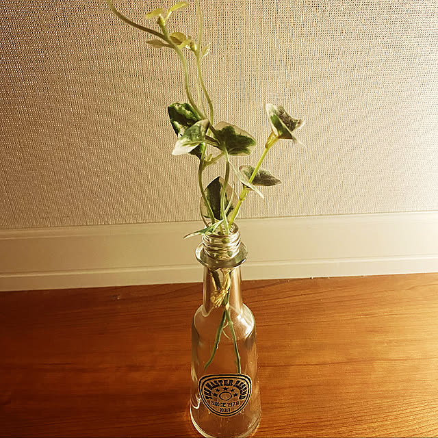 転写シール,空き瓶リメイク,造花,RoomClipアンケート,100均,seria,簡単リメイク,Bedroom 10969oorの部屋