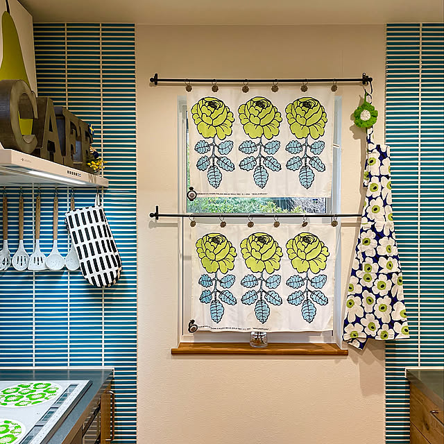カーテンタッセルクリップ,カーテンクリップ,アイアンポール カーテン,marimekko エプロン,マリメッコ　エプロン,マリメッコ　ティータオル,marimekko ティータオル,目隠し,北欧インテリア,北欧風,イベント参加,北欧,北欧雑貨,On Walls maric323の部屋