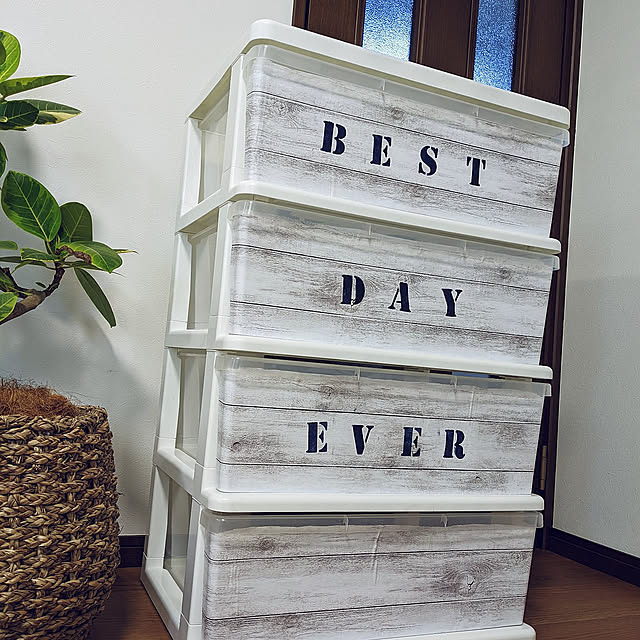 Bedroom,100均,中古住宅,Cainz,リメイクシート,ダイソー,DIY,衣装ケースリメイク,雑貨,ナチュラル,ハンドメイド,男前インテリア NEMOの部屋