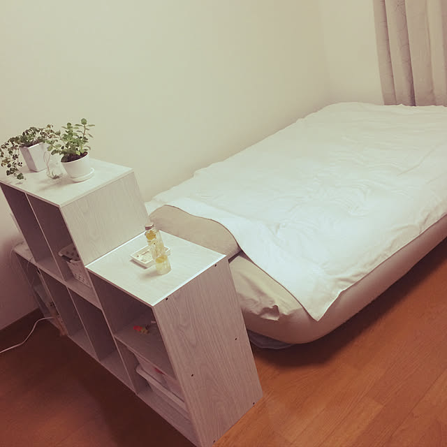 Bedroom,1k １人暮らし女性,1K,カラーボックス,一人暮らし,仕切り,ひとり暮らし dedenshaの部屋