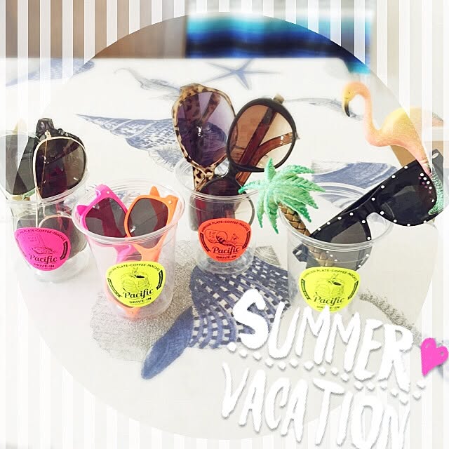 My Desk,kids sunglasses,収納,サングラス,flamingo,PalmTree,RC湘南LOVE♡,HAWAIIを感じたい,カメラマーク出現につき,beach house,pacific drive in miiiieの部屋