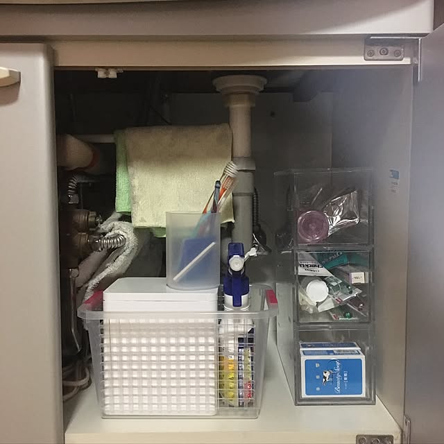 Bathroom,収納模索中,きなたいおうち_choc17,汚家,測って、図を書かないとできないタイプ,無印良品,金は無い,汚部屋,Before,after,before→after,ごみ,アクリルケース,ニトリ choc17の部屋